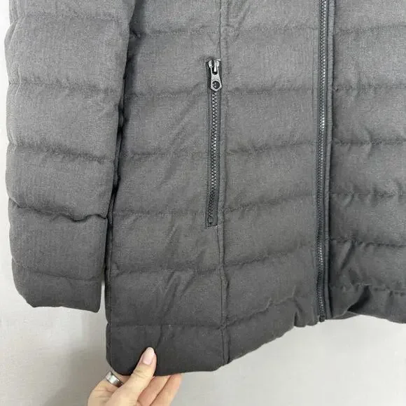 Nautica Womens Jacket Small Gray Quilted Puffer Hooded Packable Long Warm Snow - Picture 4 of 15